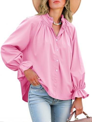 Livia - Blouse boutonnée à manches bouffantes en coton