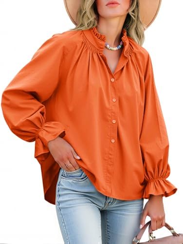 Livia - Blouse boutonnée à manches bouffantes en coton