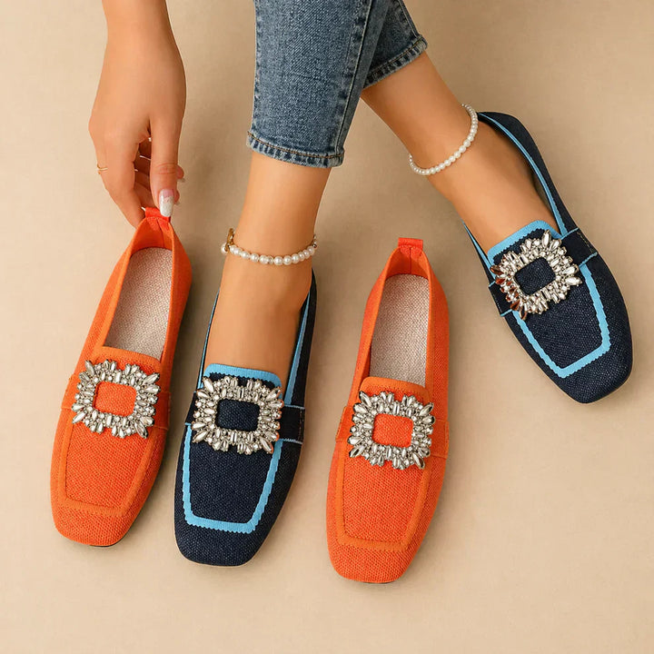 Elizabeth - Mocassins à Boucle en Cristal