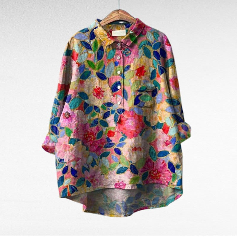 Lala - Blouse d'été en lin élégante