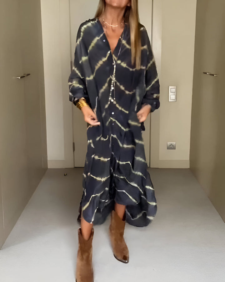 Oriana – Robe Maxi Rayée Bohémienne