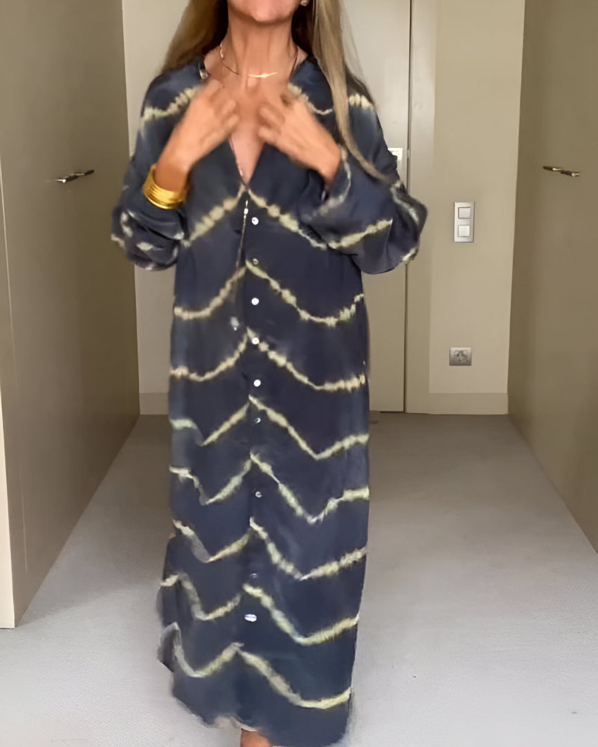 Oriana – Robe Maxi Rayée Bohémienne