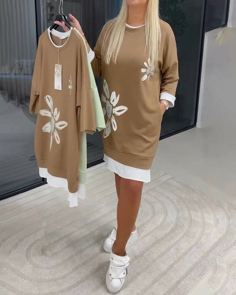 Charrie - Robe en Coton Décontractée Longueur Genou