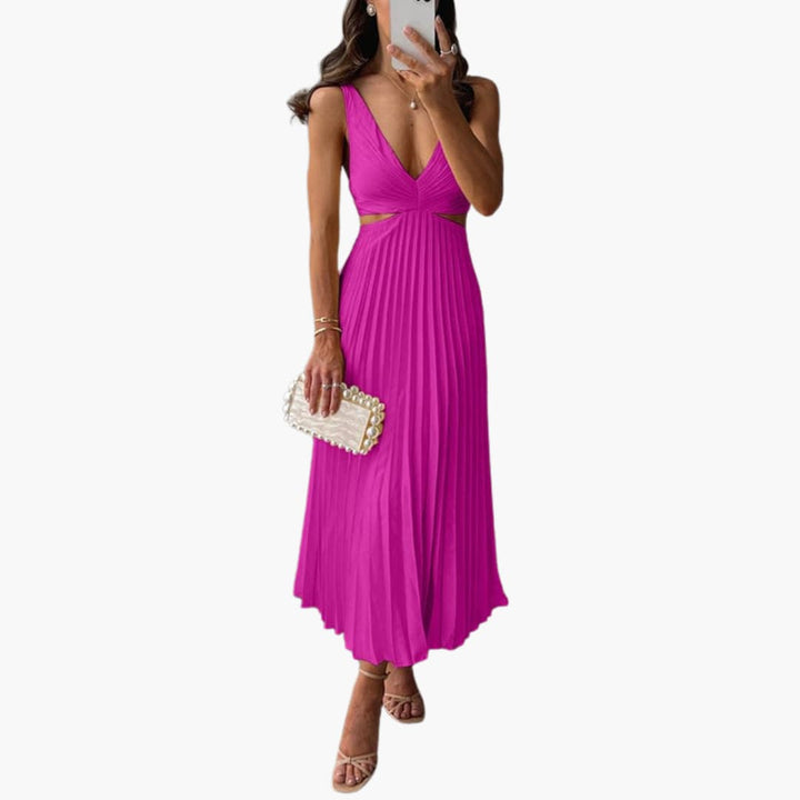 Sophie | Robe à Encolure Plissée