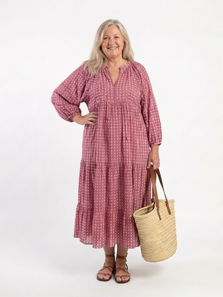 Arlene - Robe Midi à Imprimé Géométrique