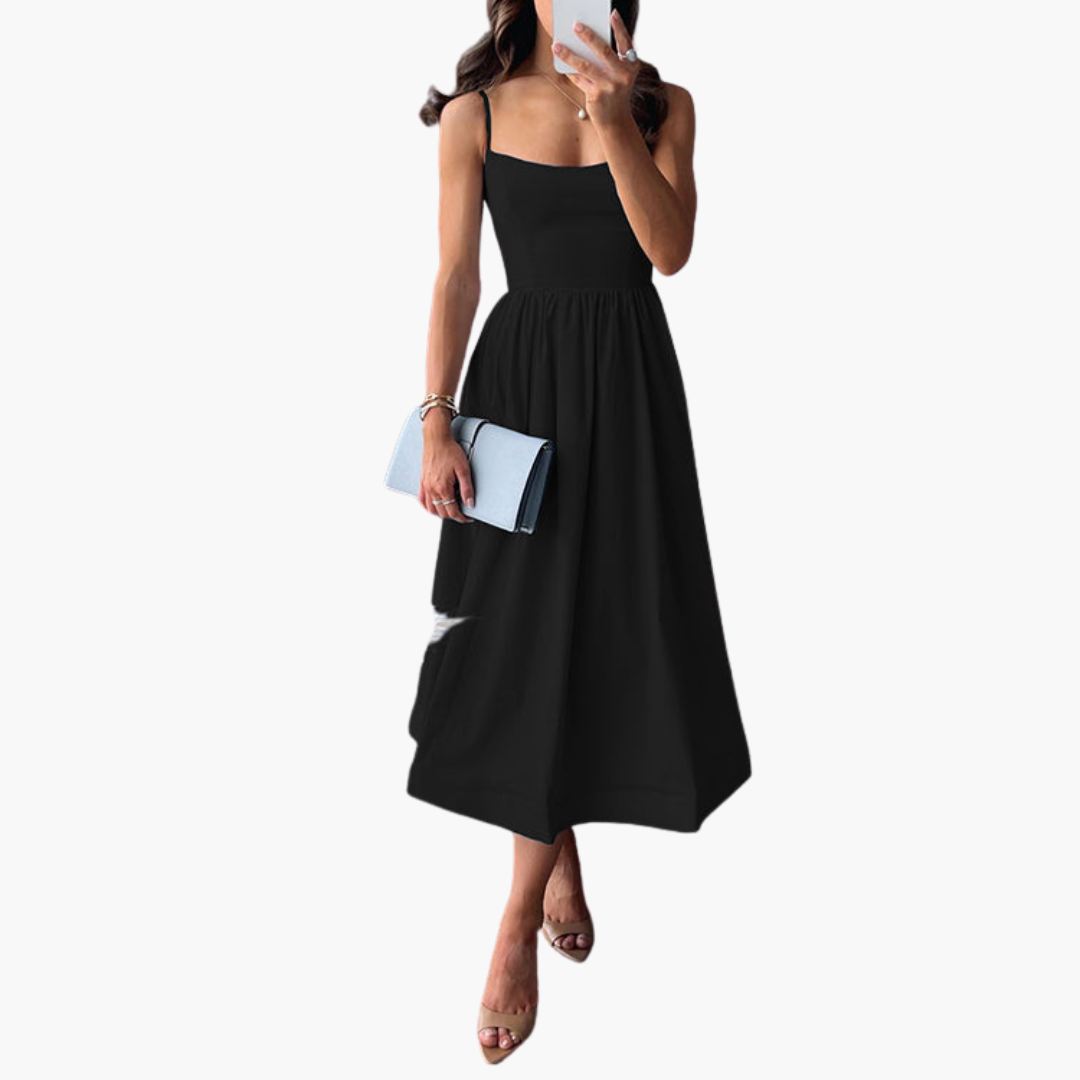Jade | Robe Midi A-Line Chic à Bretelles