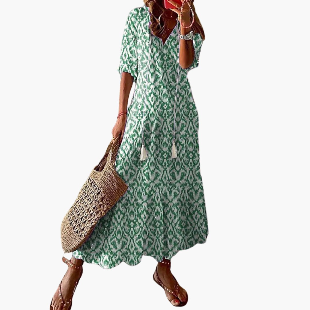 Emma | Robe d'été vintage boho à décolleté en V