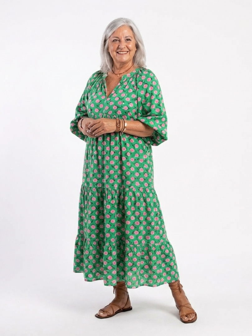 Francine - Robe Midi Évasée à Imprimé Floral