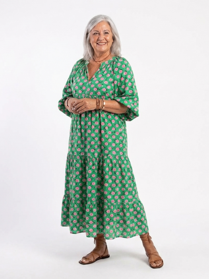 Francine - Robe Midi Évasée à Imprimé Floral