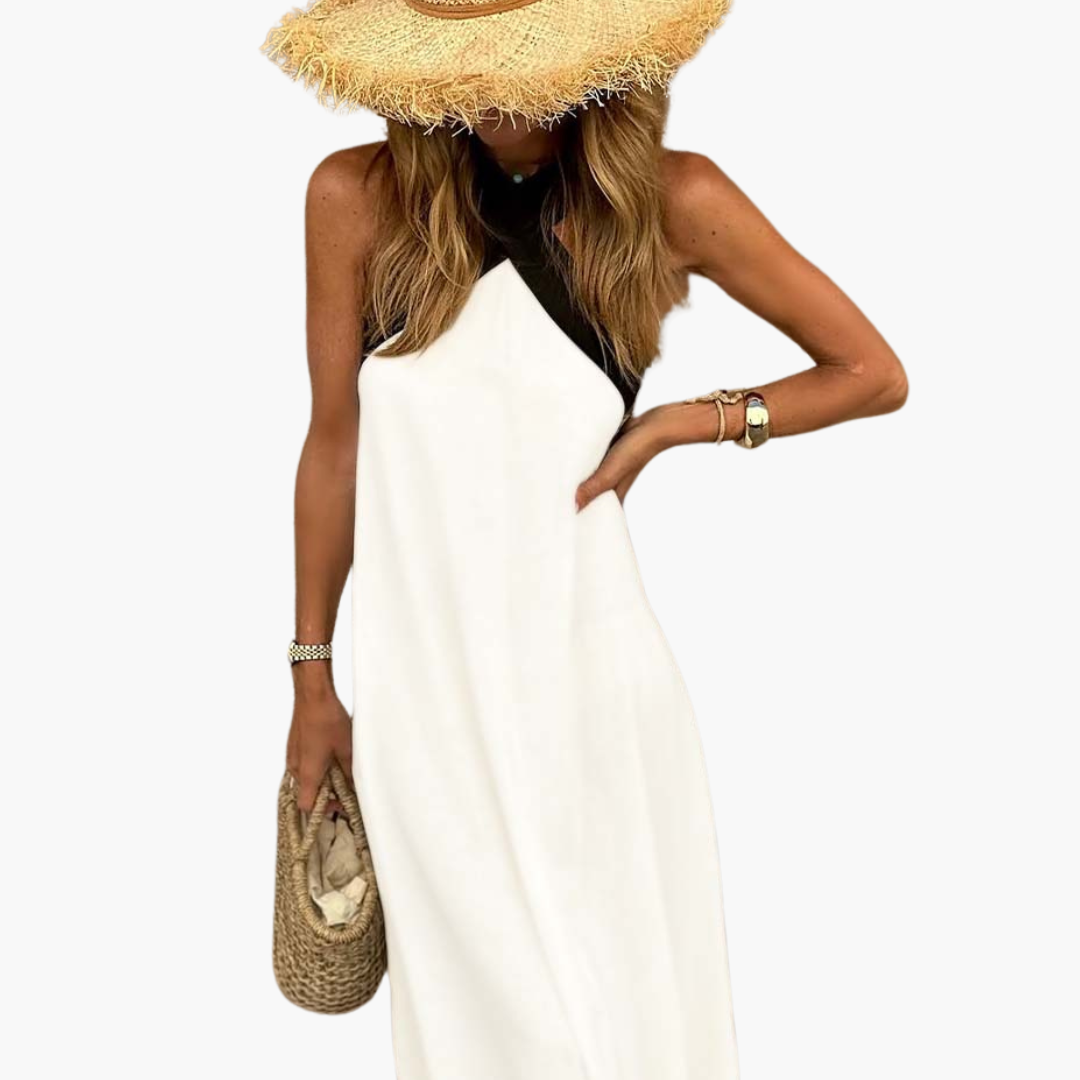 Eliza | Robe Maxi Croisée à Encolure Halter