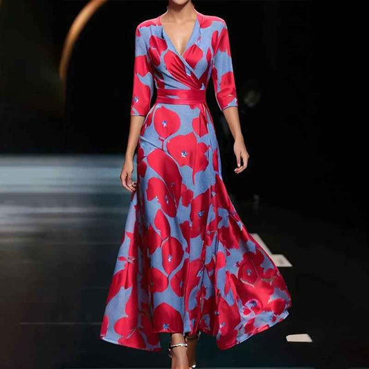 Zoe - Robe Maxi Élégante à Fleurs pour Invité de Mariage