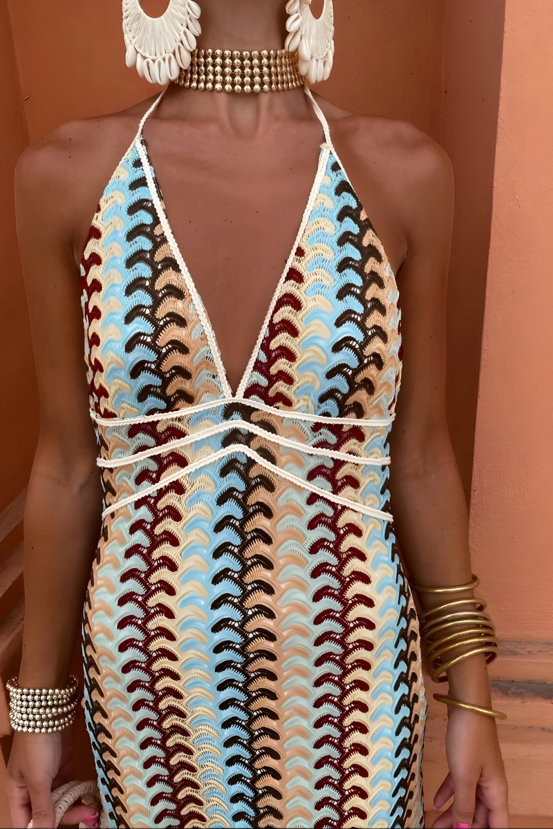 Malia – Robe Maxi Boho avec Dos Nu