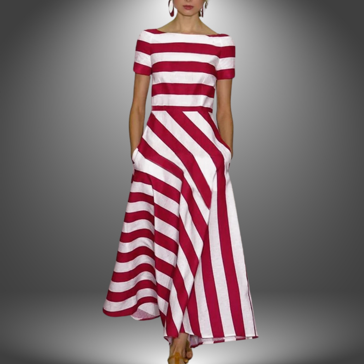 Alma | Robe Maxi A-Line Rayée