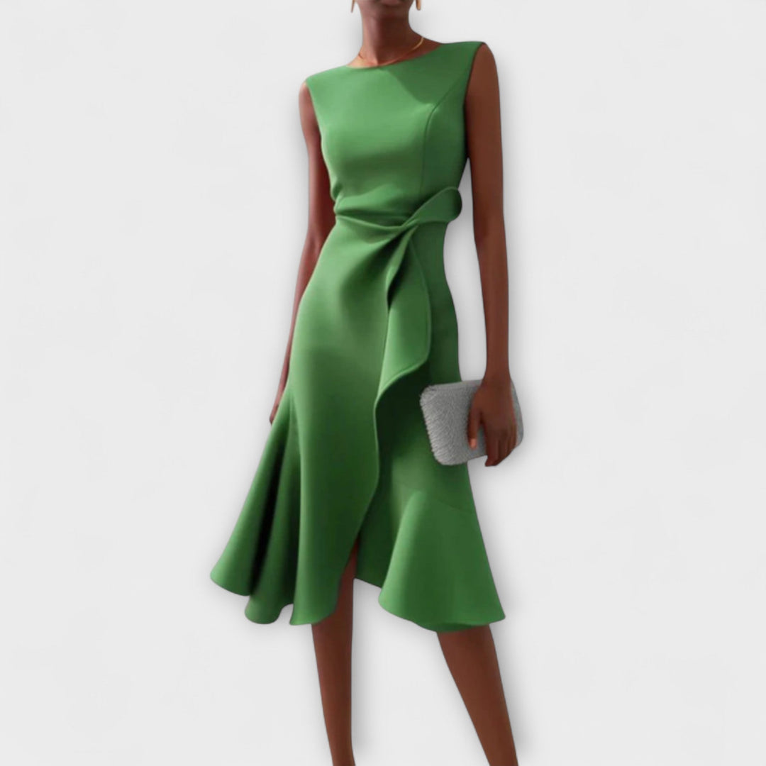 Maris – Robe Midi Asymétrique Drapée