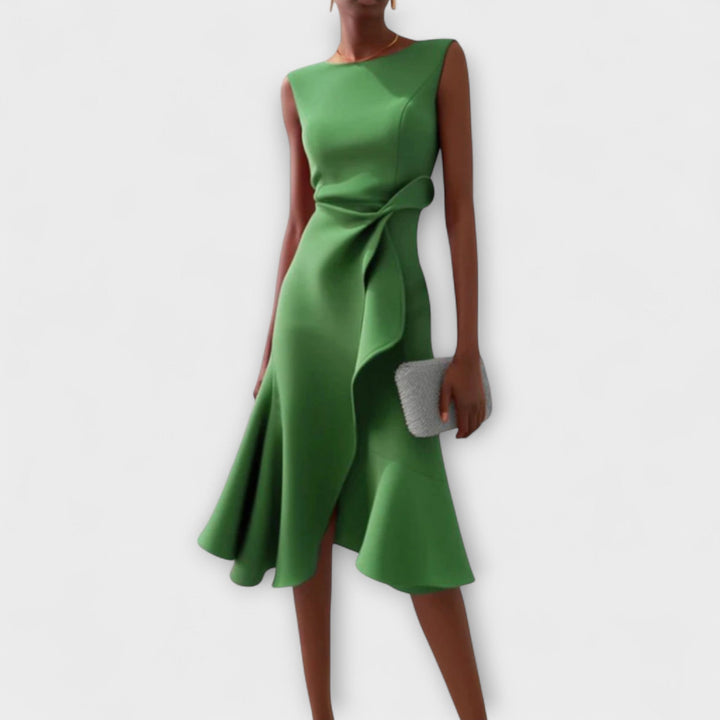 Maris – Robe Midi Asymétrique Drapée