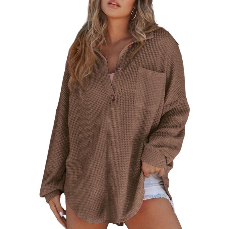 Saira – Blouse tunique légère décontractée à col en V