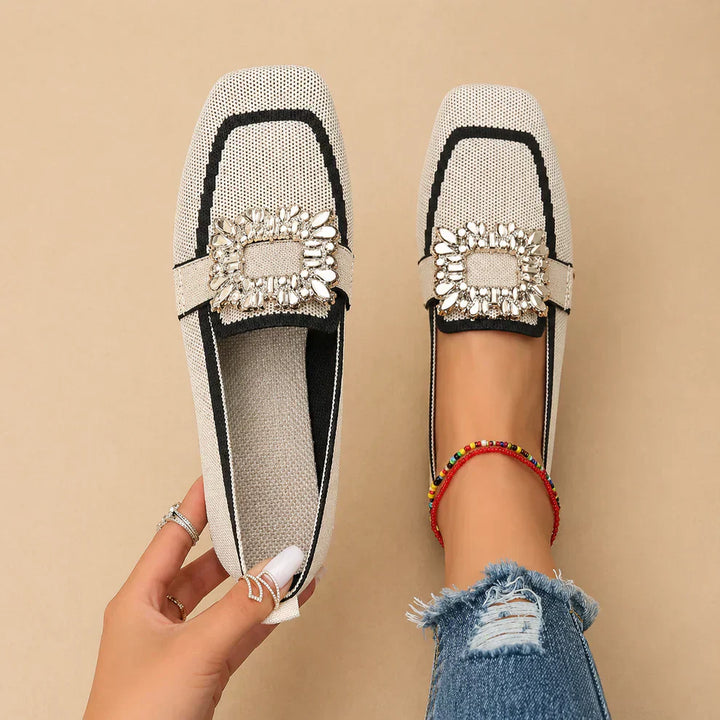 Elizabeth - Mocassins à Boucle en Cristal