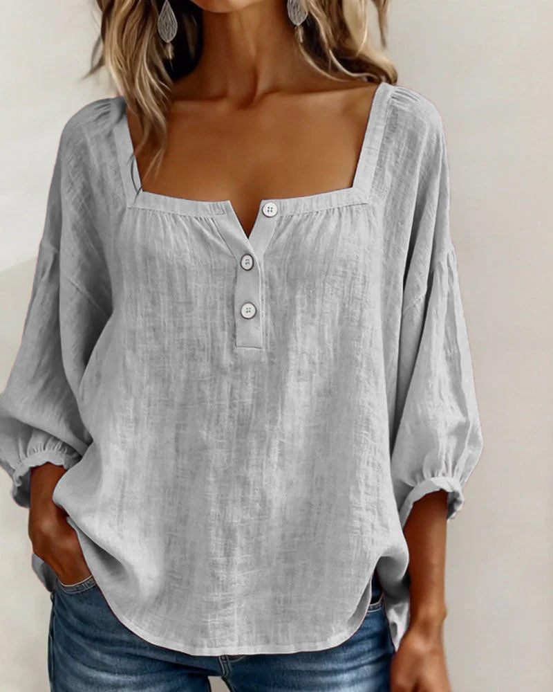 Fiona - Blouse en Coton Lin Aérée