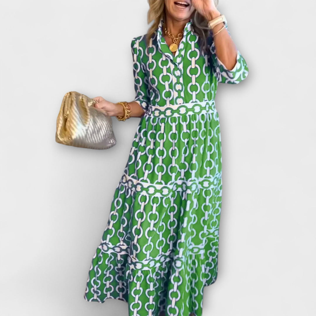 Elvira – Robe Midi avec Motif Chaîne