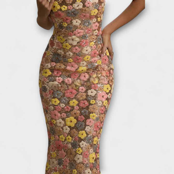 Elaira – Robe Maxi Pailletée avec Fente