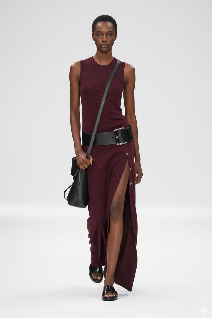 Alessia - Robe Maxi en Viscose Extensible