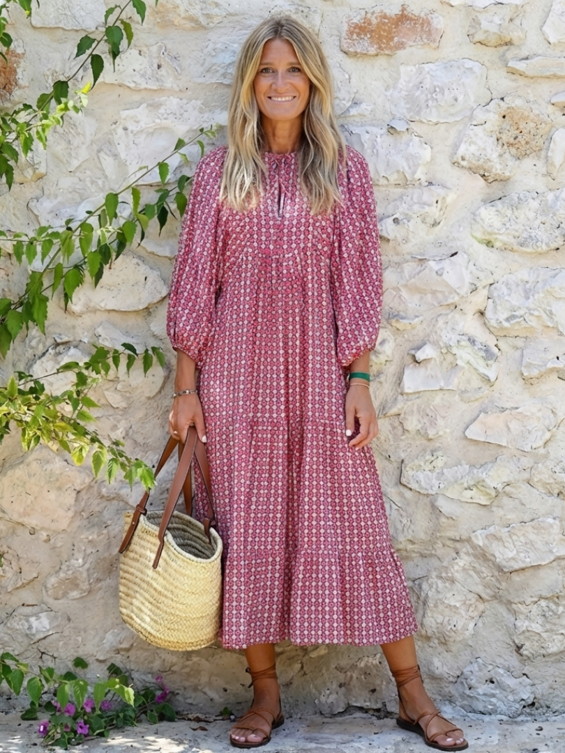 Arlene - Robe Midi à Imprimé Géométrique