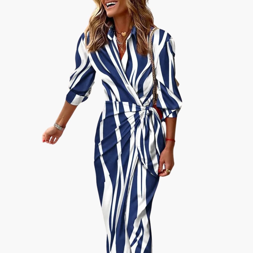 Clarissa | Robe Chemise Midi Rayée