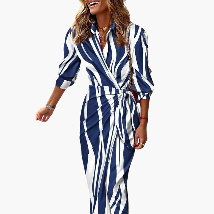 Clarissa | Robe Chemise Midi Rayée