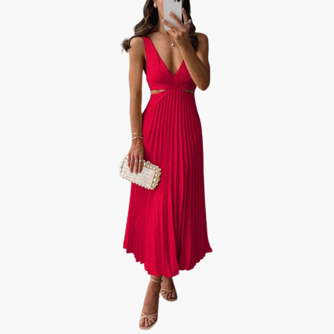 Sophie | Robe à Encolure Plissée