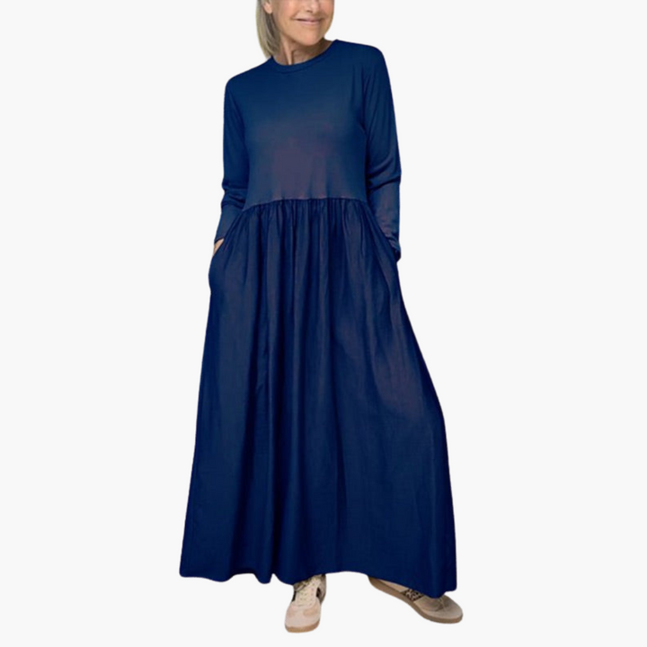 Harriet | Robe Midi Tricotée à Manches Longues