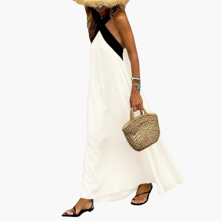 Eliza | Robe Maxi Croisée à Encolure Halter