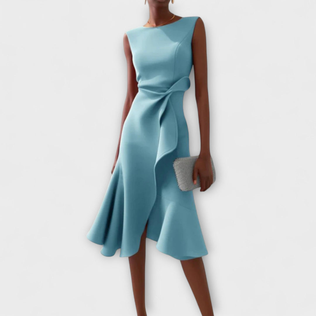Maris – Robe Midi Asymétrique Drapée