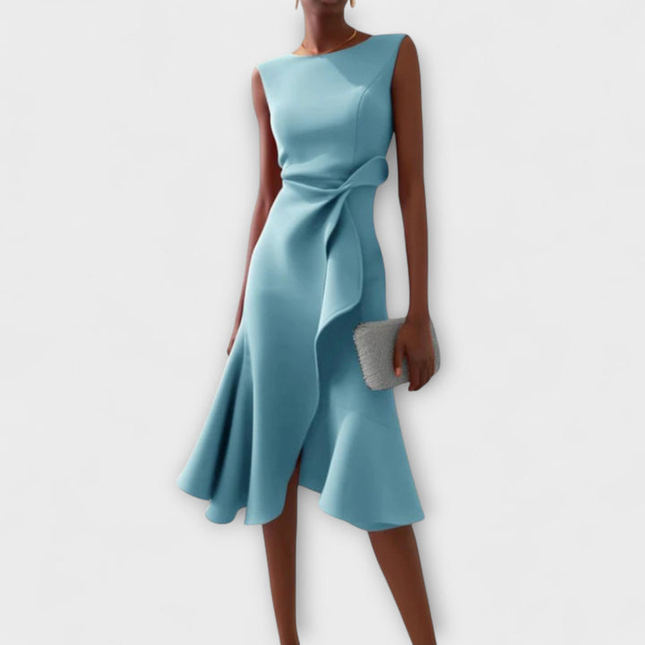 Maris – Robe Midi Asymétrique Drapée