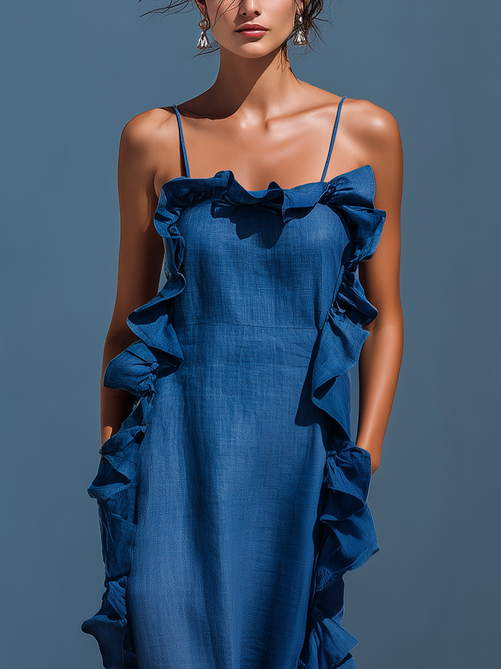 Harra - Robe Maxi Fluide avec Détails Volants