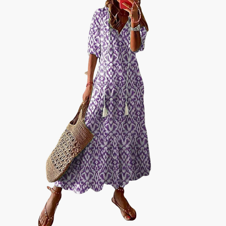 Emma | Robe d'été vintage boho à décolleté en V