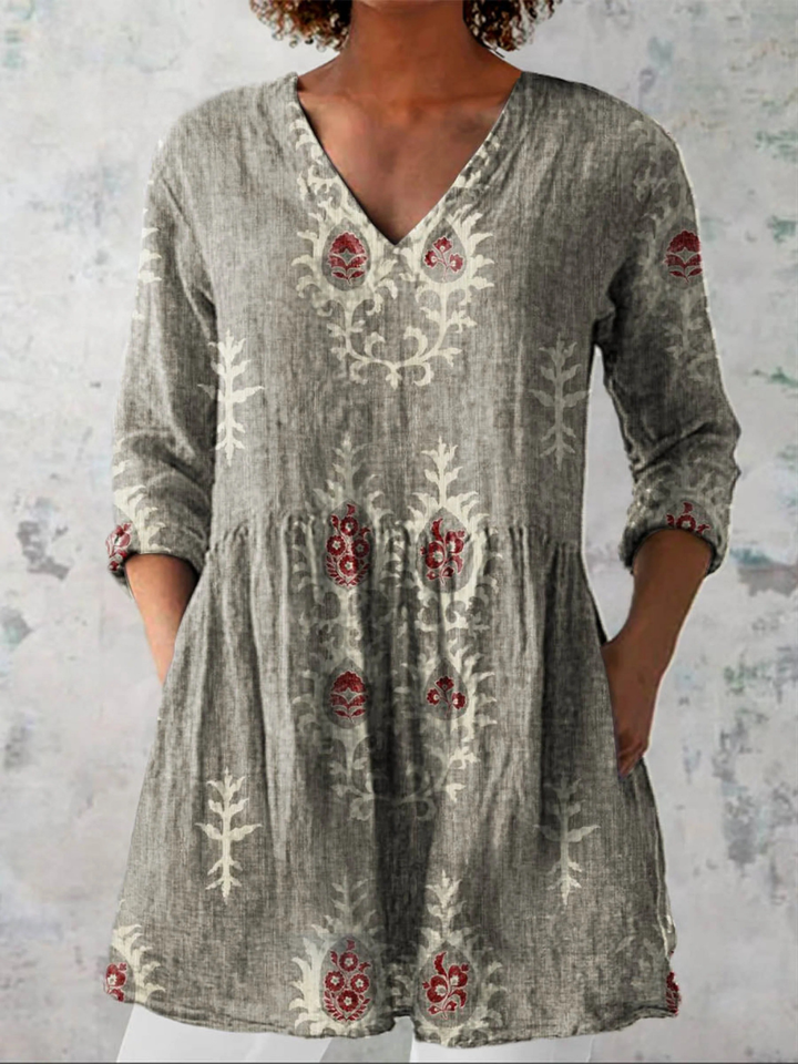 Annie - Blouse Longue avec Décolleté en V