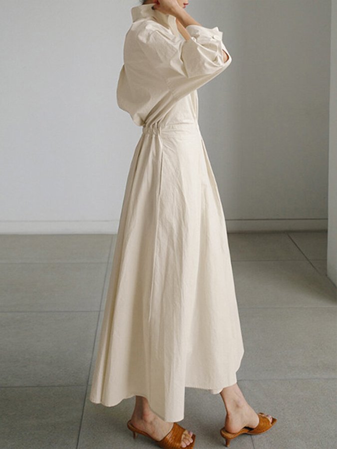 Brynn | Robe Maxi A-Line à Col Polo Élégant