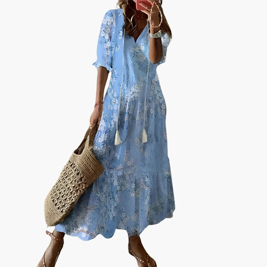 Mia | Robe d'été vintage boho à col en V