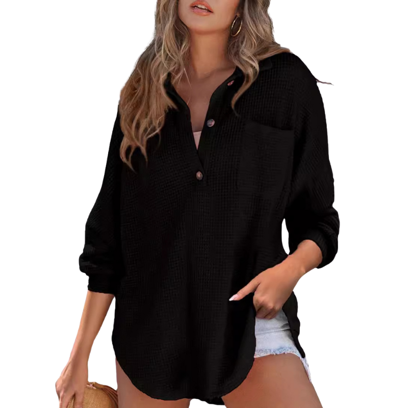 Saira – Blouse tunique légère décontractée à col en V