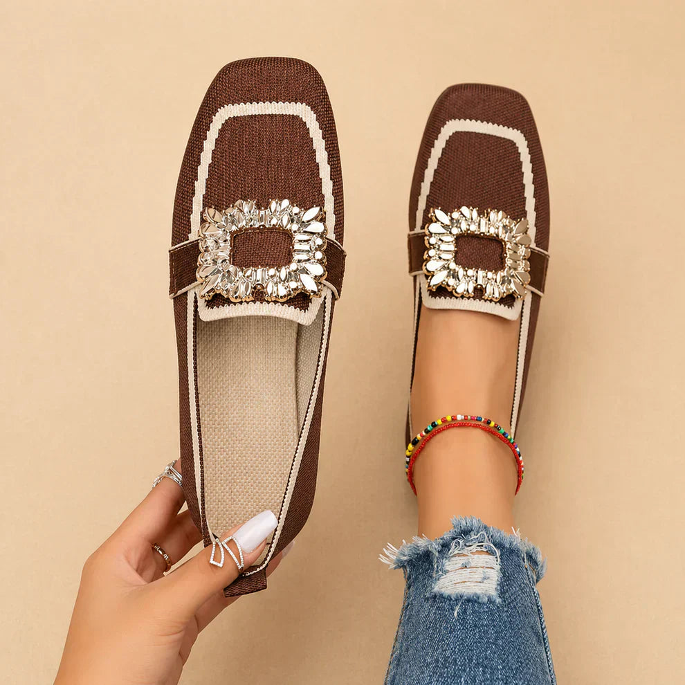 Elizabeth - Mocassins à Boucle en Cristal