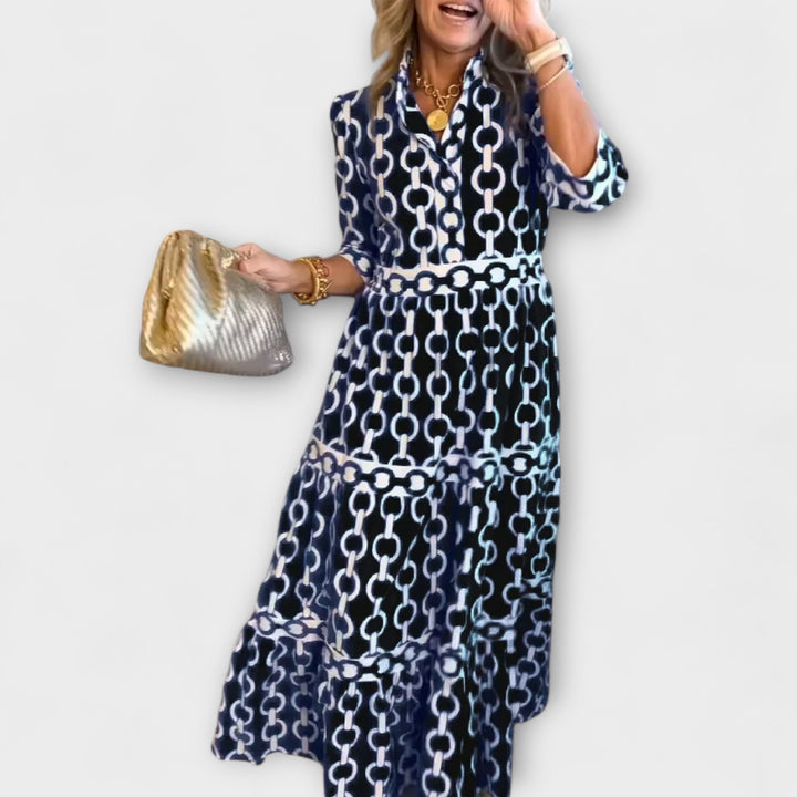 Elvira – Robe Midi avec Motif Chaîne