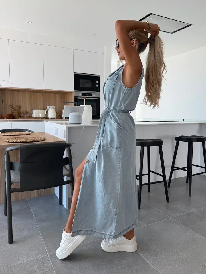 Madison - Robe en denim longue sans manches