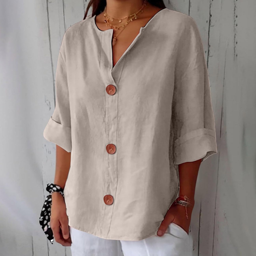 Nara – Blouse en Lin Décontractée pour une Élégance Intemporelle