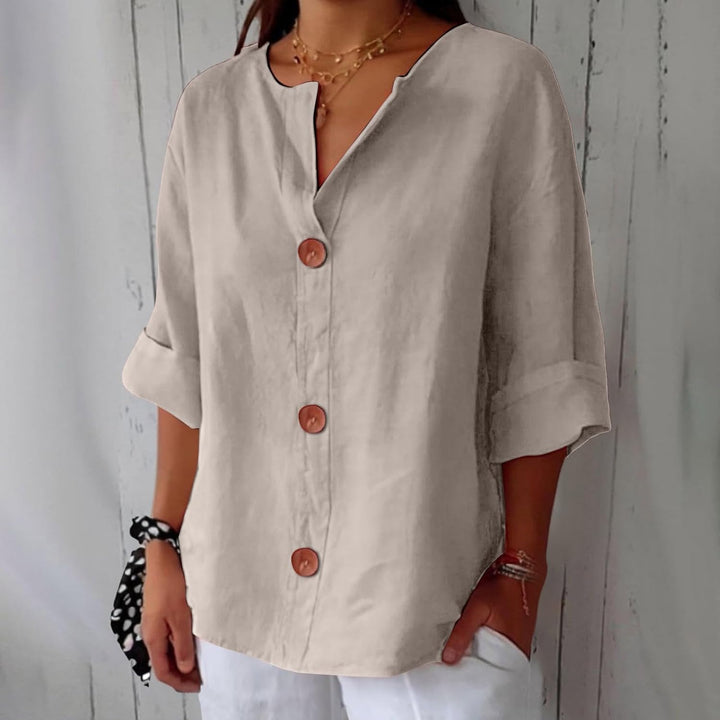 Nara – Blouse en Lin Décontractée pour une Élégance Intemporelle