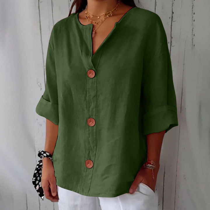 Nara – Blouse en Lin Décontractée pour une Élégance Intemporelle
