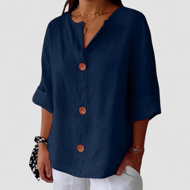 Nara – Blouse en Lin Décontractée pour une Élégance Intemporelle