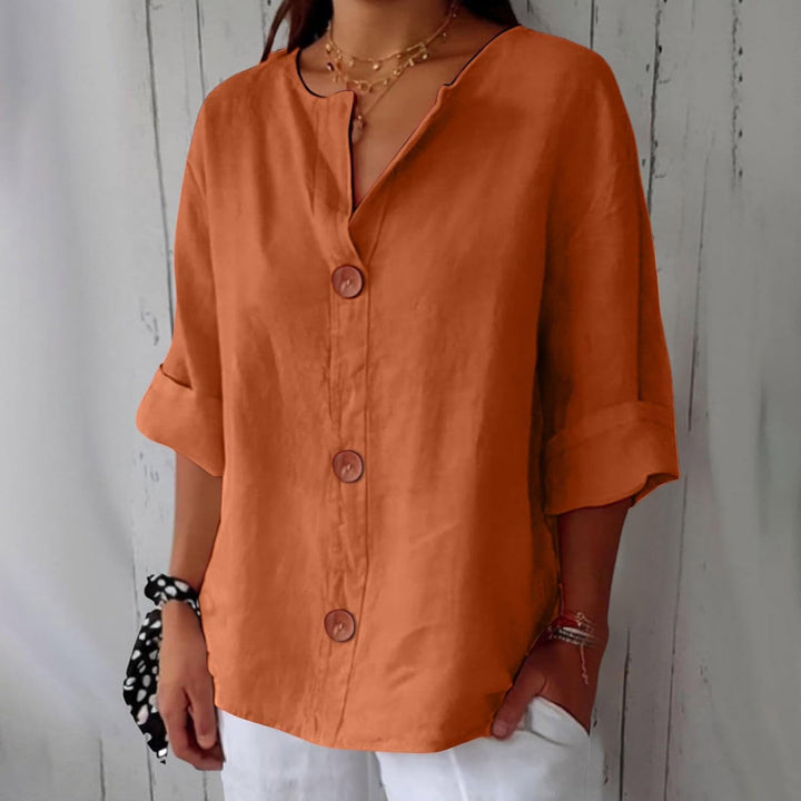 Nara – Blouse en Lin Décontractée pour une Élégance Intemporelle