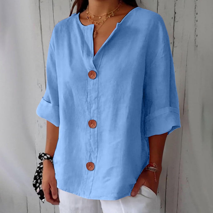Nara – Blouse en Lin Décontractée pour une Élégance Intemporelle