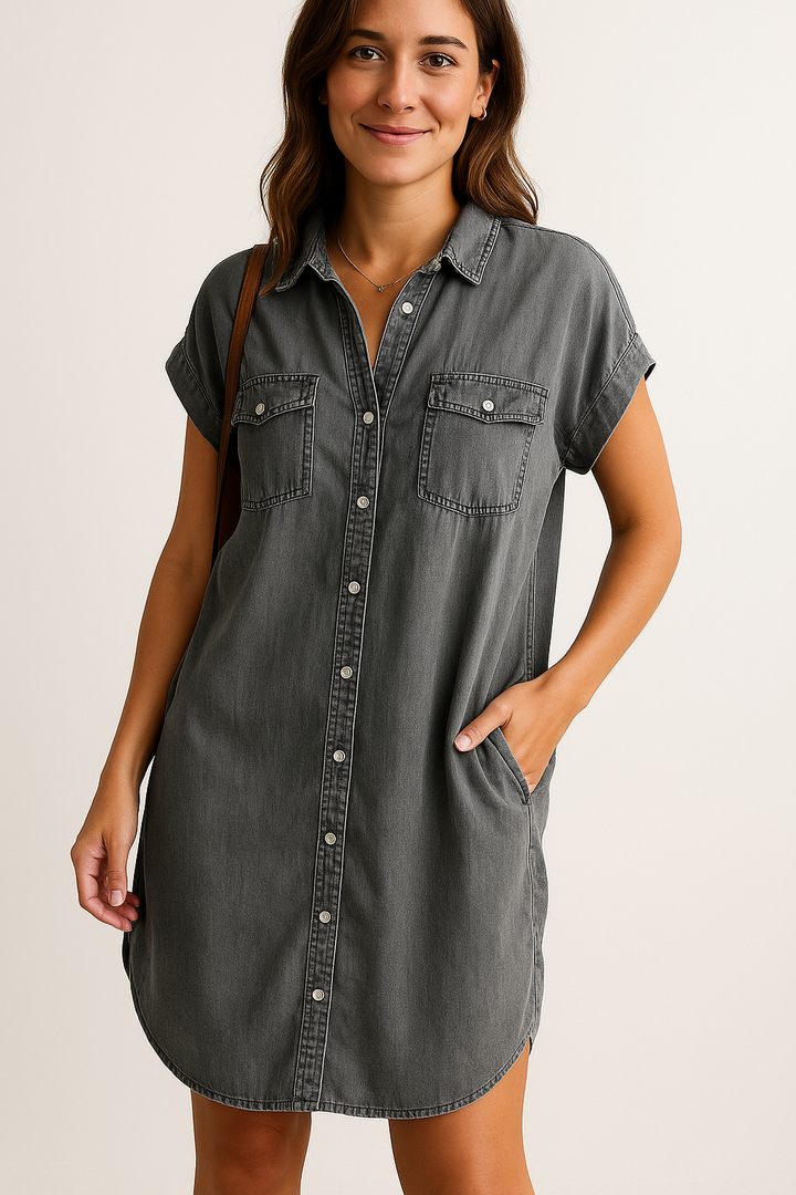 Lena - Robe Chemise en Jean Moderne