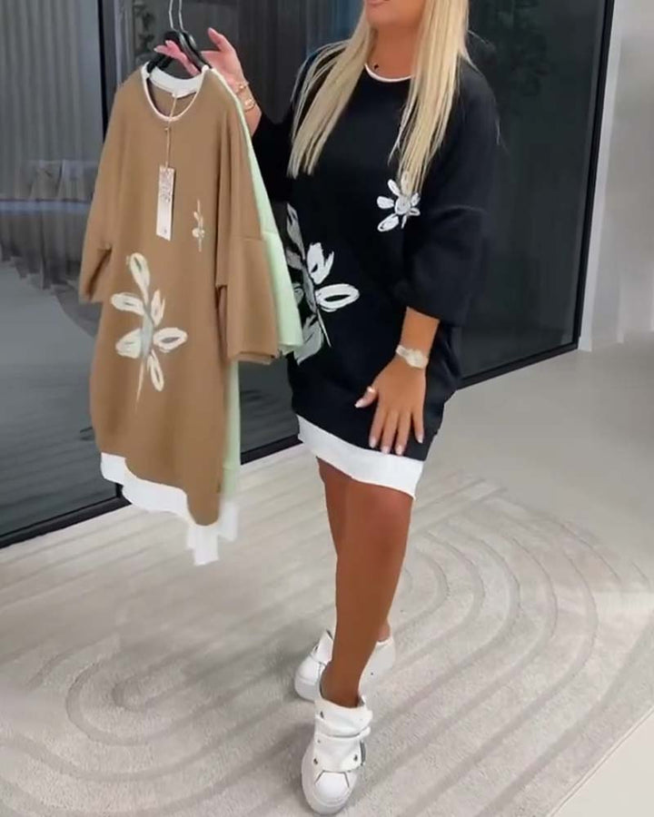 Charrie - Robe en Coton Décontractée Longueur Genou